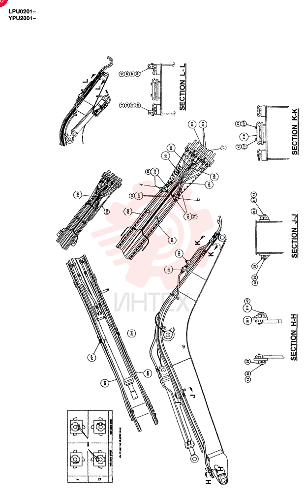 BOOM ASSEMBLY, 4.6M (STANDARD), QTY-F1: F1, Remarks: 5/98- 24100J19666F1 (2)