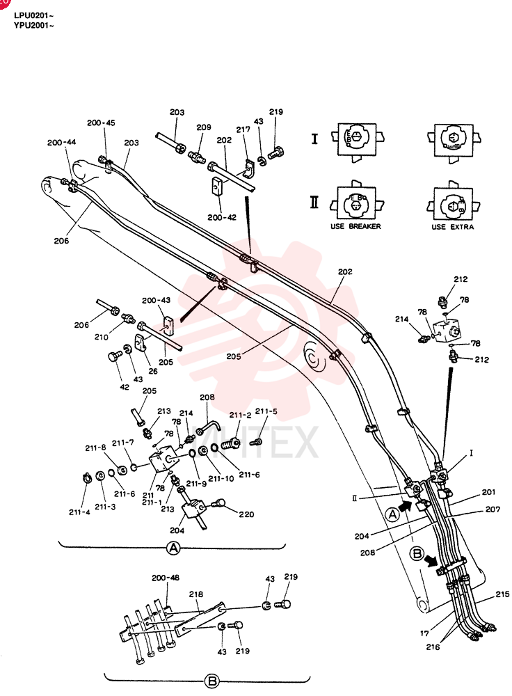 BOOM ASSY, 4.6M (EXTRA & BREAKER), Remarks: -5/98 24100J17669F2 (1)