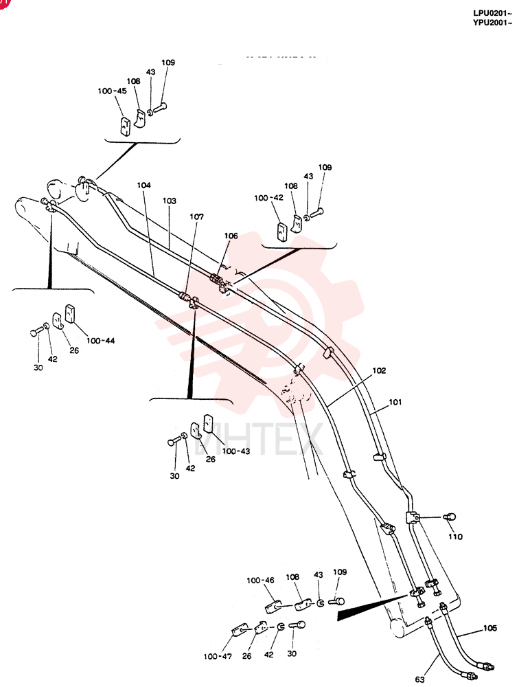 BOOM ASSY, 4.6M (NIBBLER & BREAKER) 24100J15091F6 (1)
