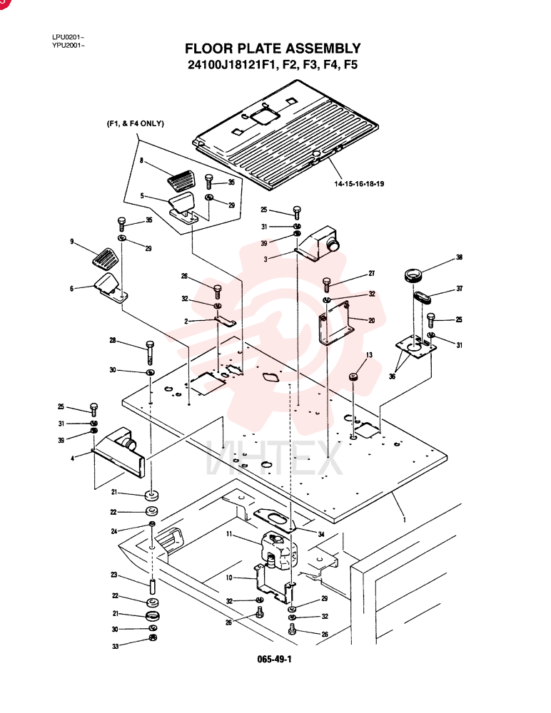 FLOOR PLATE ASSY (STANDARD), QTY-F1: F1, Remarks: (5/15/98-)