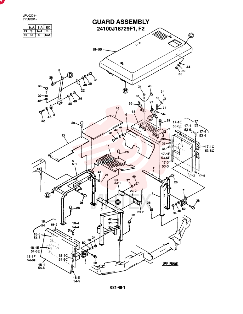 GUARD ASSY, QTY-F1: F1 24100J18729F1 (2)