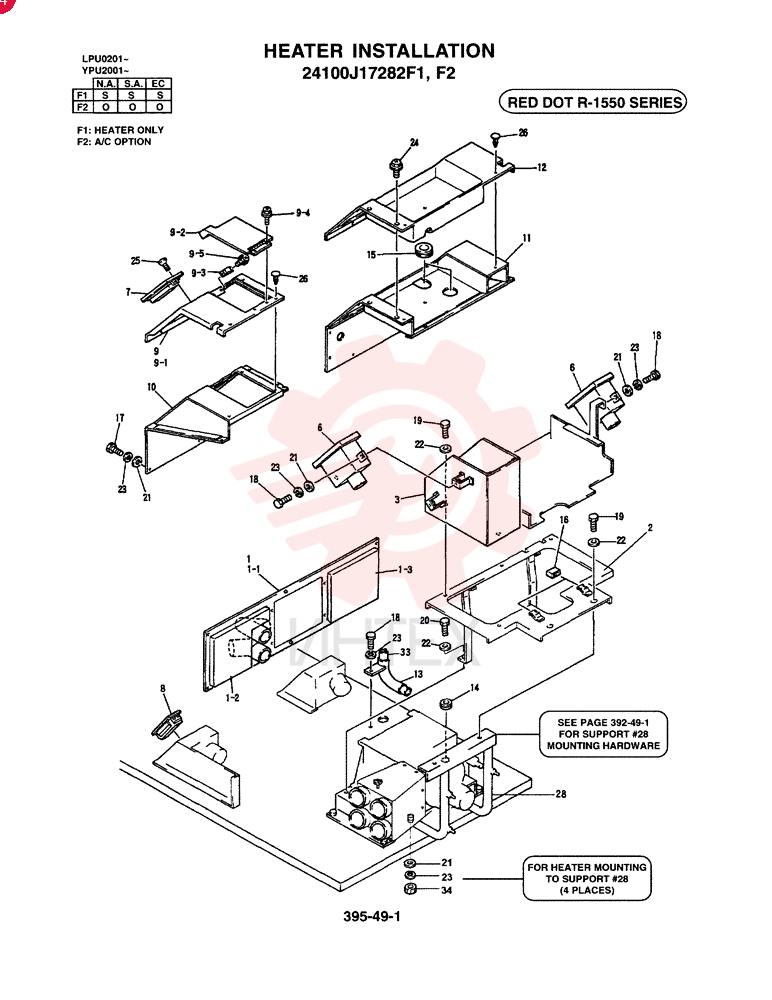 HEATER INSTALL (N.A., S.A., EUROPE) 24100J17282F1