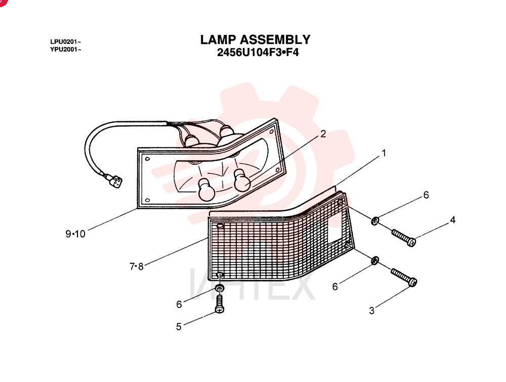 LIGHT,RH, 24V, 25W 2456U104F3