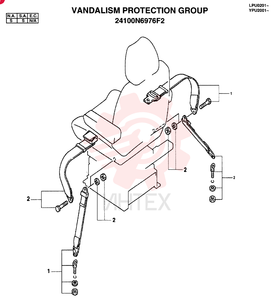 SEAT BELT ASSY. (STD.-N.A.) 24100P4501F1