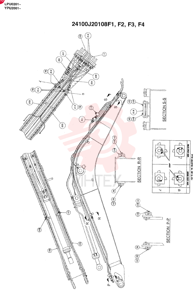 BOOM ASSEMBLY, 4.6M(STANDARD), Start Year: 01-MAY-98 24100J20108F1 (4)