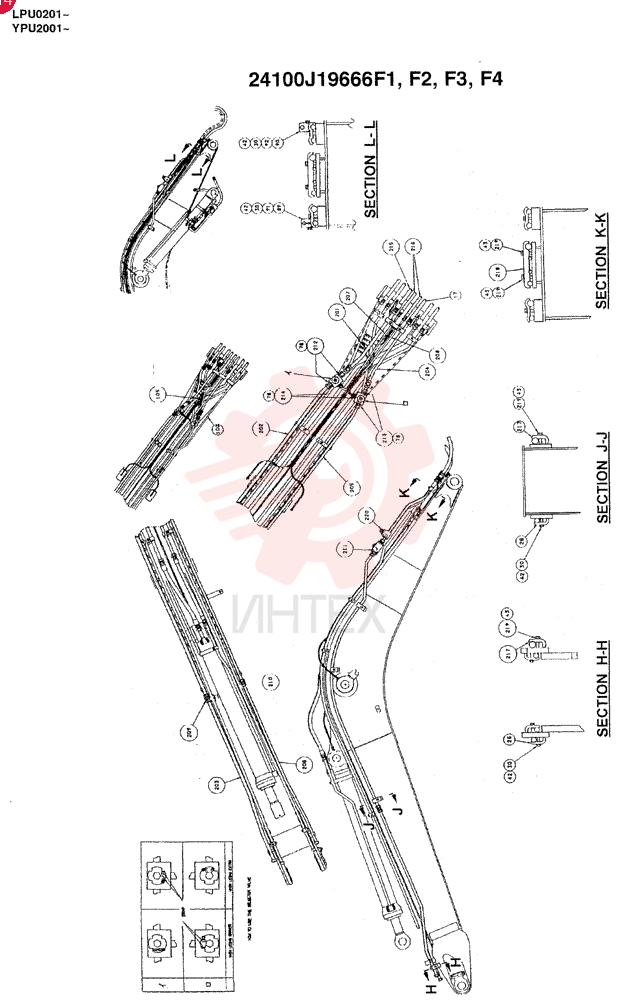 BOOM ASSEMBLY, 4.6M(STANDARD), Start Year: 01-MAY-98 24100J19666F1 (1)