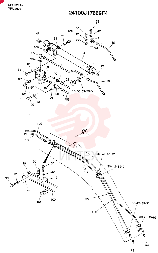 BOOM ASSY, 4.6M(EXTRA), Years: -01-MAY-98 24100J17669F4 (2)