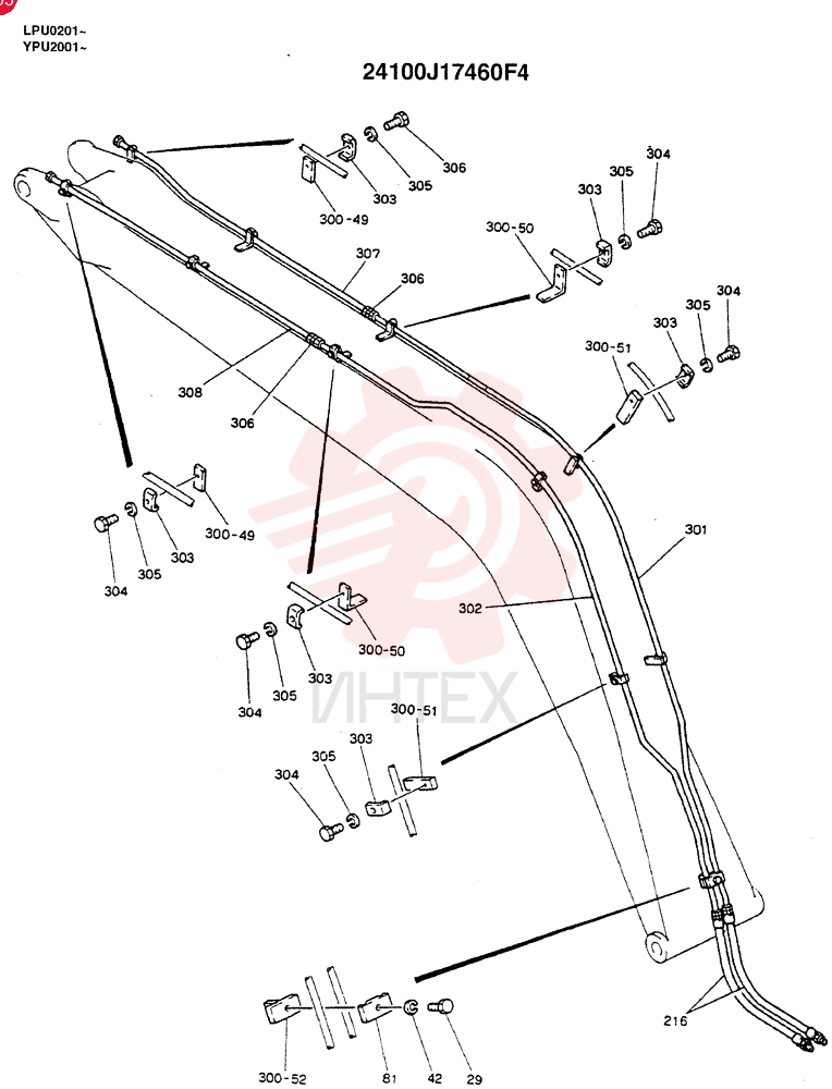 BOOM ASSY, 4.6M(EXTRA), Years: -01-MAY-98 24100J17460F4 (1)