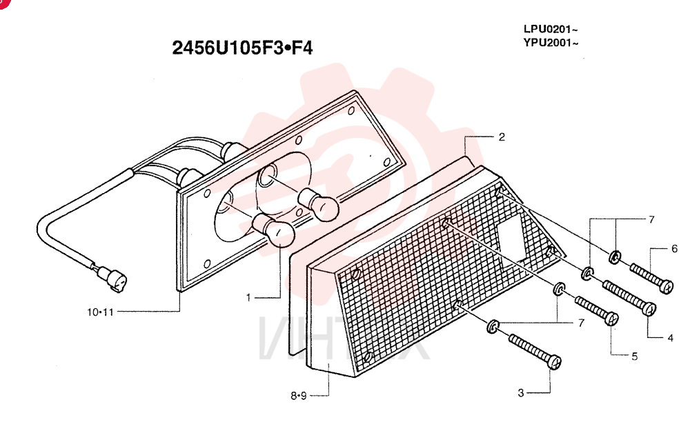 LIGHT,RH, 24V, 25W 2456U105F3