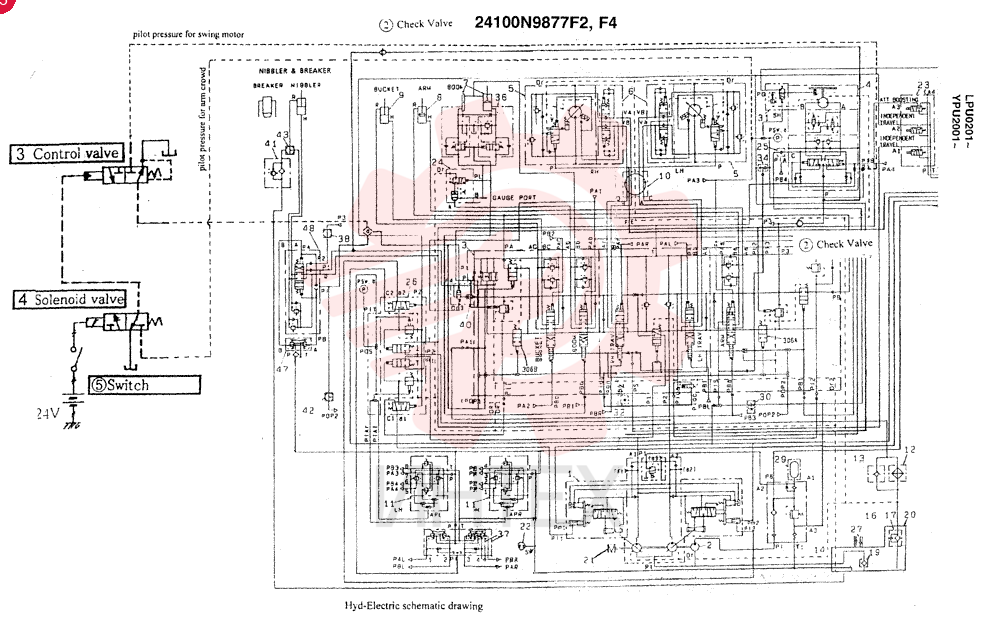 Схема (SK130) - MARK IV EXCAVATOR ASN LPU0201 (NA) (9/02-12/03) 24100N9881F2 (2)
