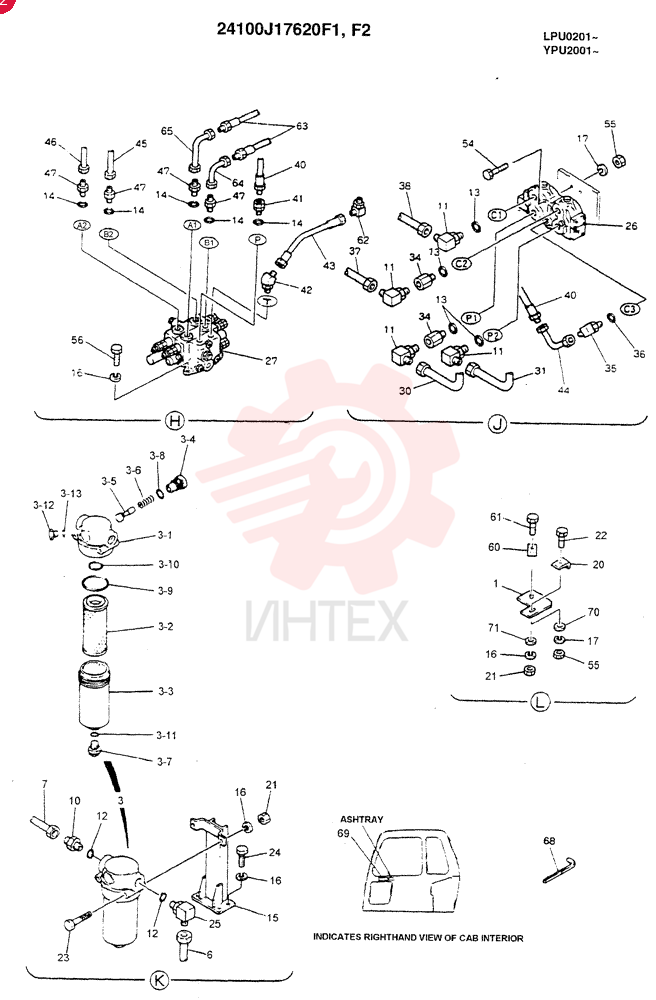 UPPER HYDRAULIC LINES(KAI DOZER, EXTRA & BREAKER) 24100J17620F1 (2)