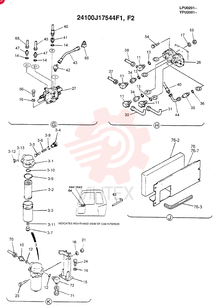 UPPER HYDRAULIC LINES, REWORK(EC - EXTRA & BREAKER) 24100J17544F1 (2)