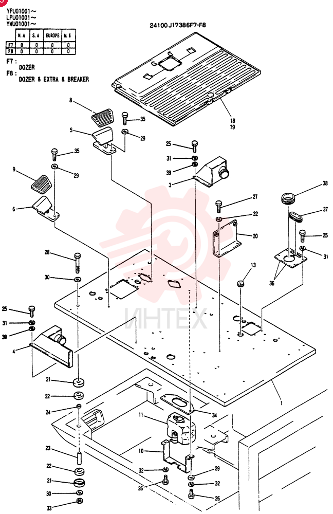PLATE ASSY, FLOOR (DOZER) 24100J17386F7