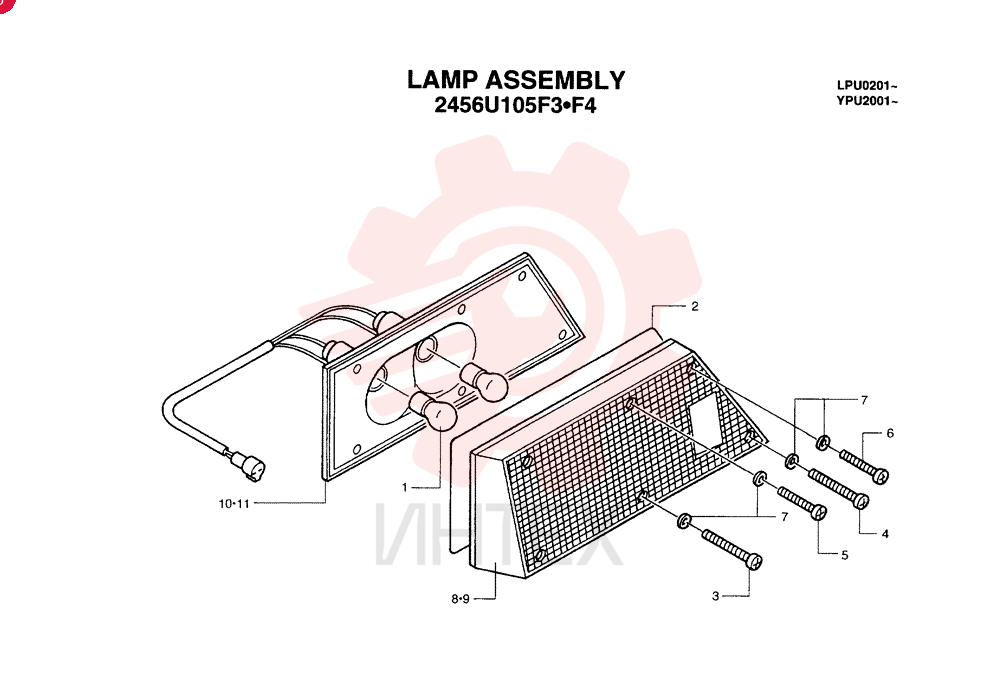 LIGHT,RH, 24V, 25W 2456U105F3