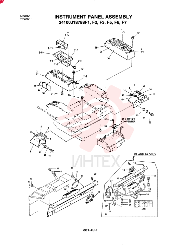 PANEL ASSY, INSTRUMENT (KAI, SA NO RADIO), QTY-F1: F1, Remarks: -5/98