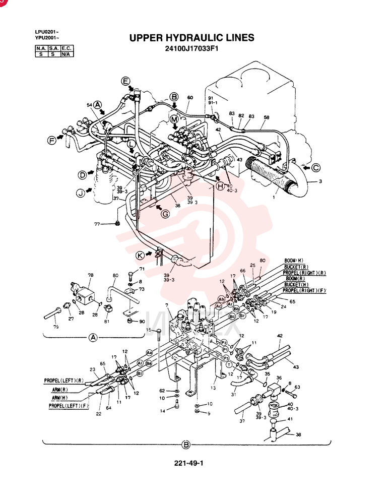UPPER HYDRAULIC LINES 24100J17033F1 (1)