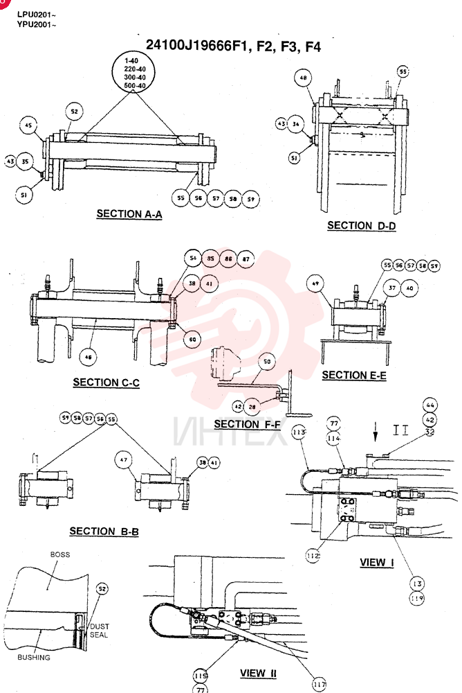 BOOM ASSEMBLY, 4.6M(STANDARD), Start Year: 01-MAY-98 24100J19666F1 (2)