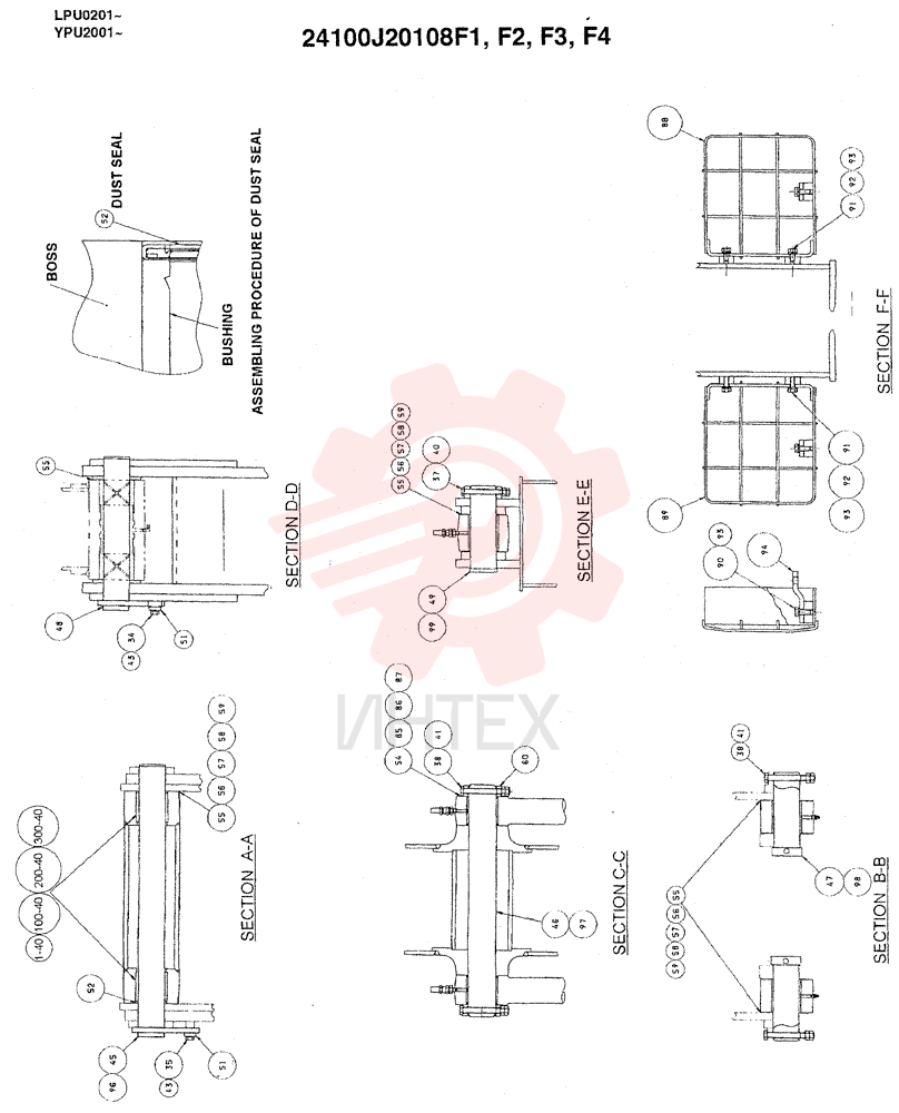 BOOM ASSEMBLY, 4.6M(STANDARD), Start Year: 01-MAY-98 24100J20108F1 (1)