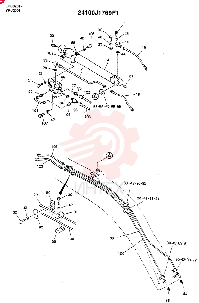 BOOM ASSY 4.6M(STANDARD), Years: -01-MAY-98 24100J17669F1 (1)