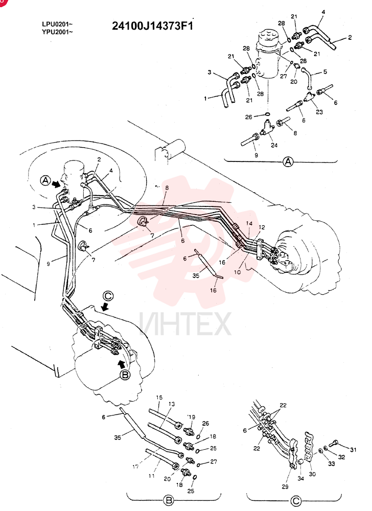 LOWER HYD LINES(SHORT CRAWLER) 24100J14373F1 (1)