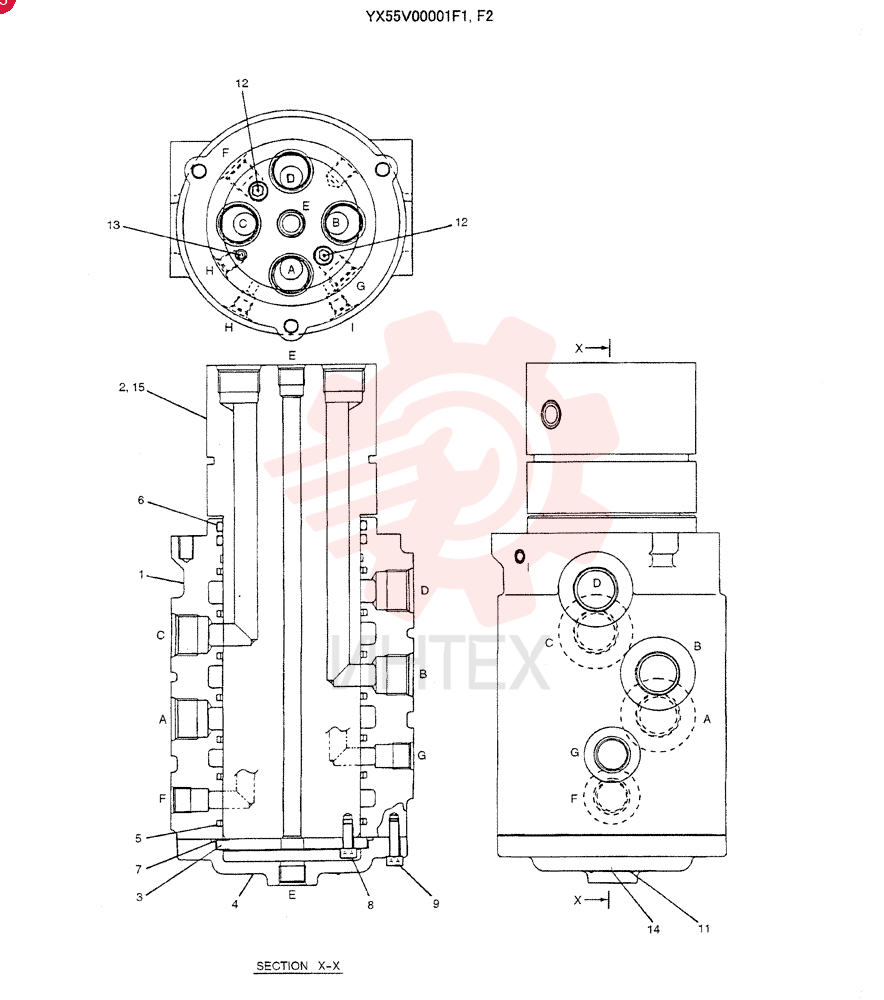 HYDRAULIC SWIVEL YX55V00001F1