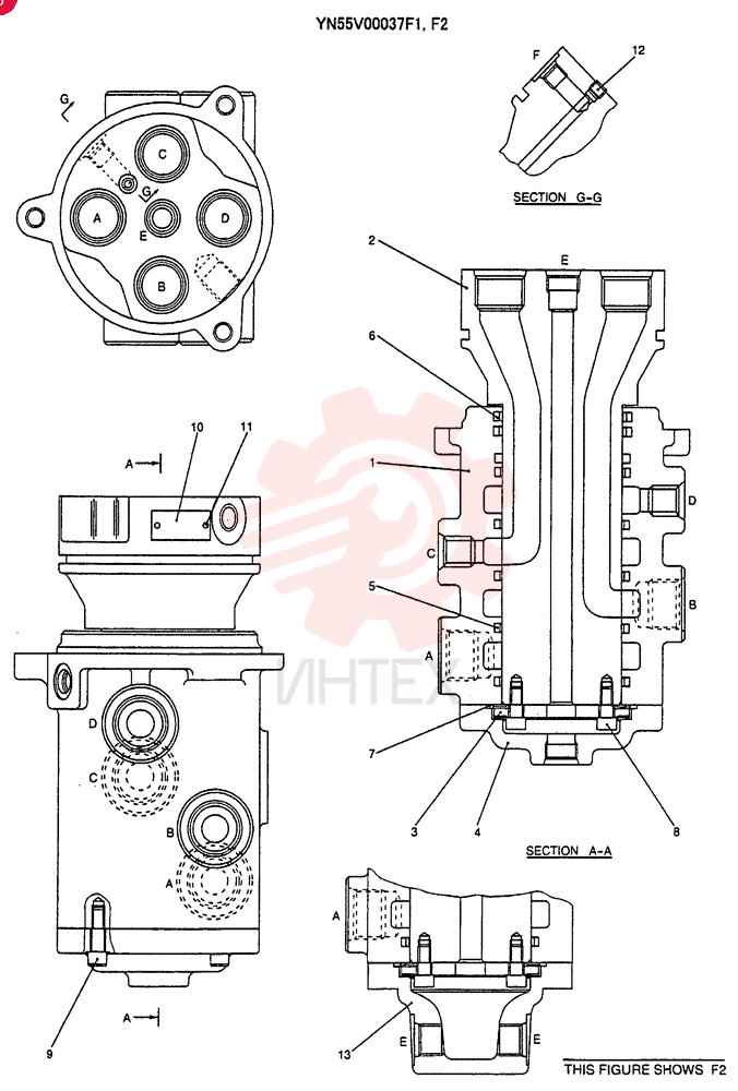 HYDRAULIC SWIVEL YN55V00037F1