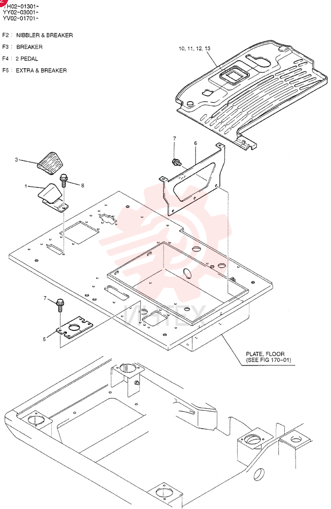 PLATE GROUP, FLOOR (NIBBLER & BREAKER) YY03M00014F2