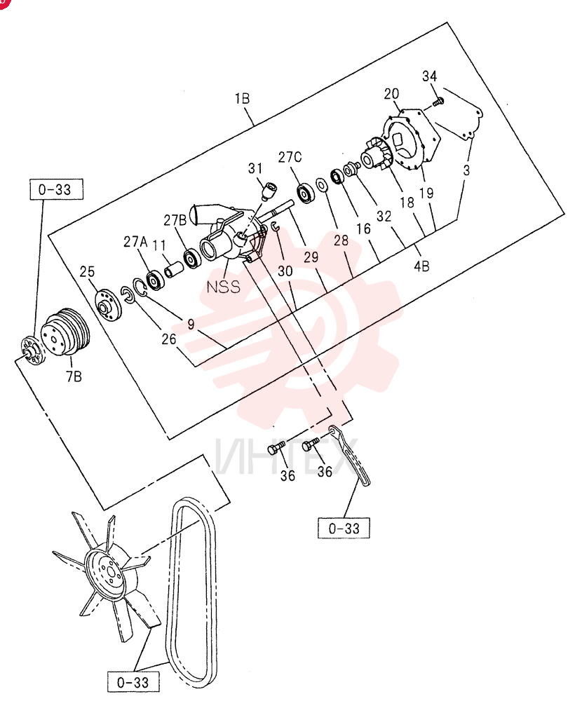 WATER PUMP AND CORROSION RESISTOR 0-30C