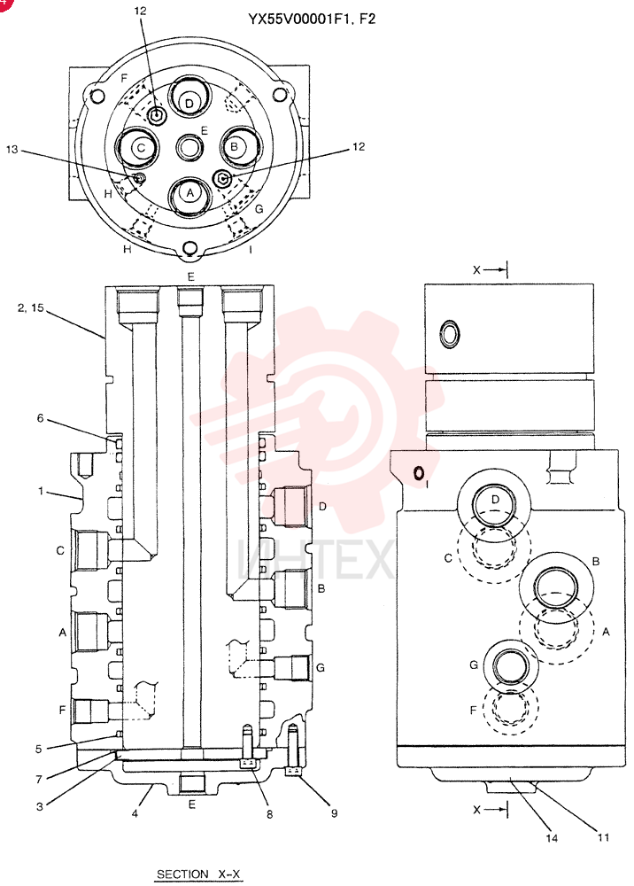 HYDRAULIC SWIVEL YX55V00001F1