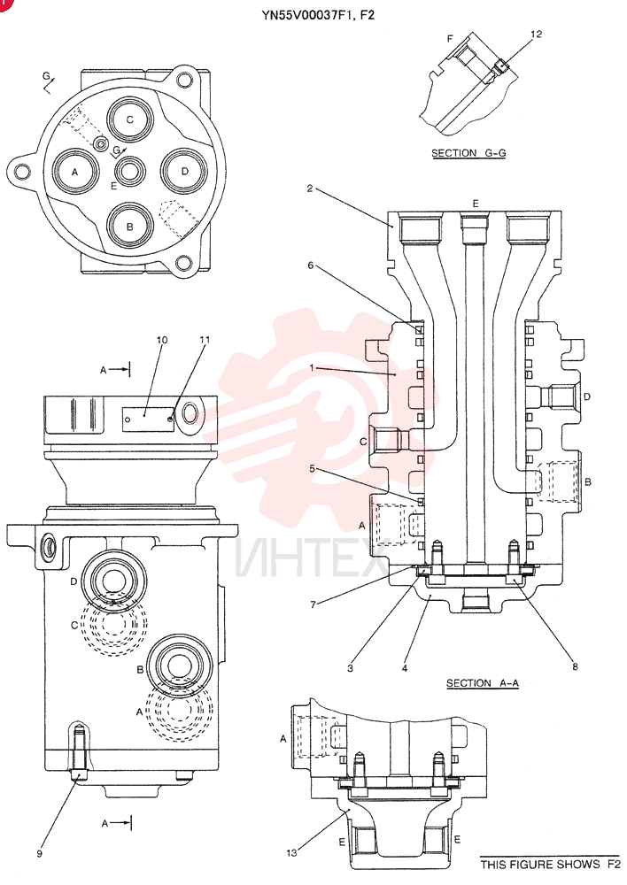 HYDRAULIC SWIVEL YN55V00037F1