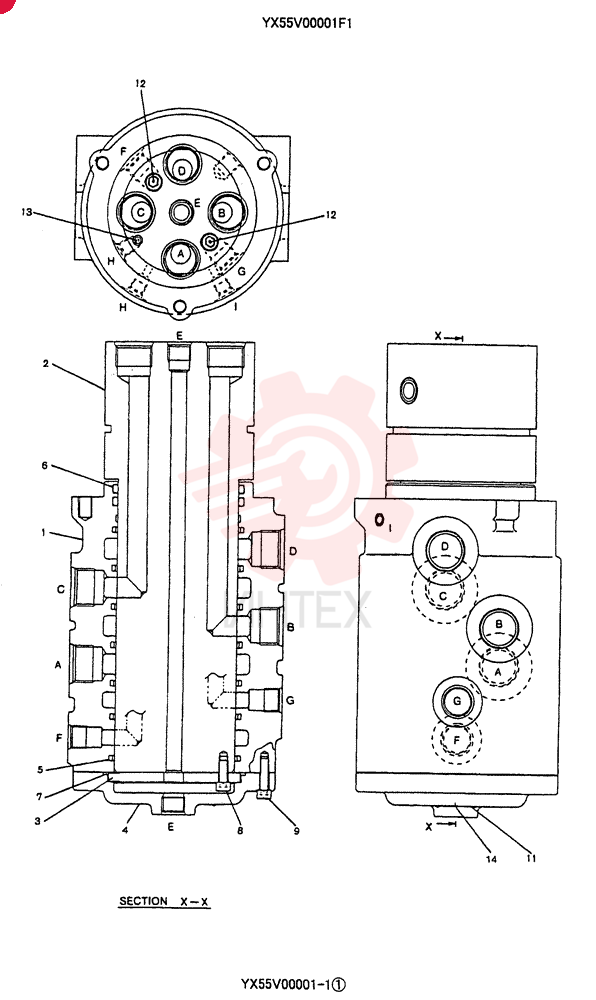 HYDRAULIC SWIVEL YX55V00001F1