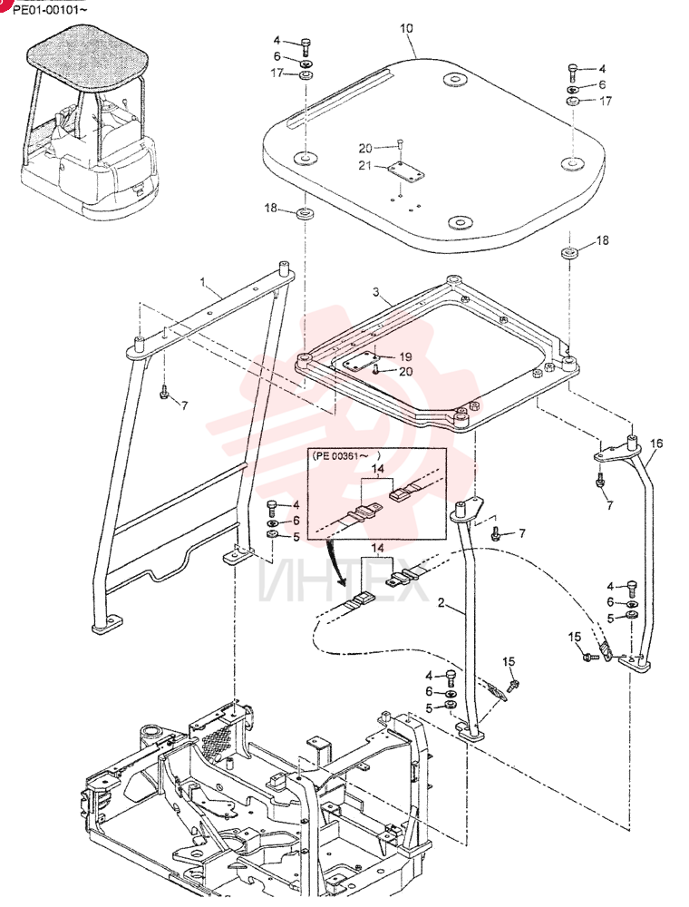 Схема (SK13SR) - COMPACT EXCAVATOR ASN PE01-00101 (1/00-12/03) PE06C01021F1