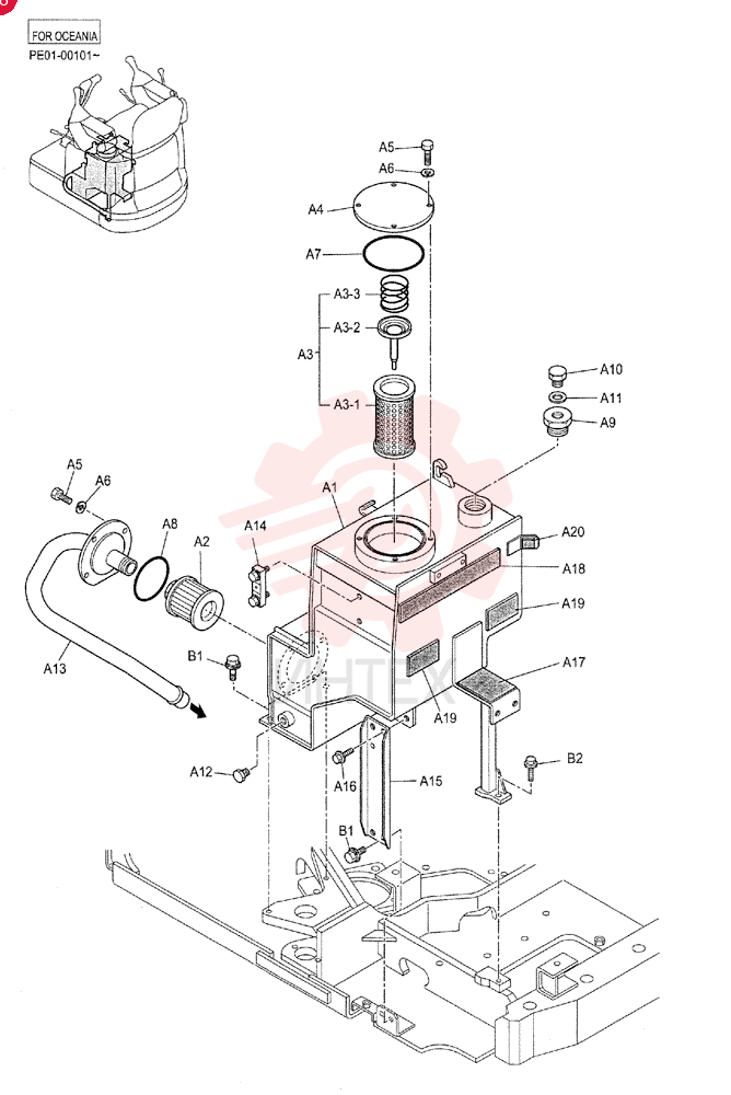 Схема (SK13SR) - COMPACT EXCAVATOR ASN PE01-00101 (1/00-12/03) PE33H00007F1