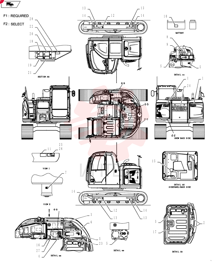 Схема (SK140SRLC) - SHORT RADIUS EXCAVATOR ASN YH06-08001 [NATA13197 -] (9/10-12/12) YY22T00138F1