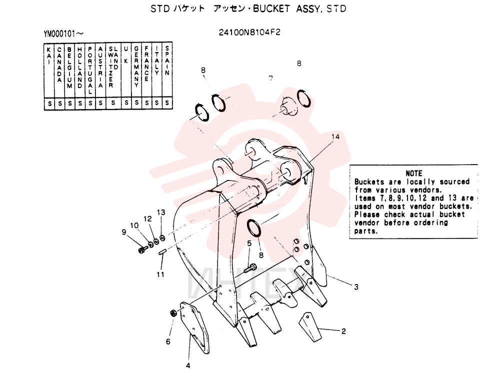 BUCKET ASSY, STD 24100N8104F2