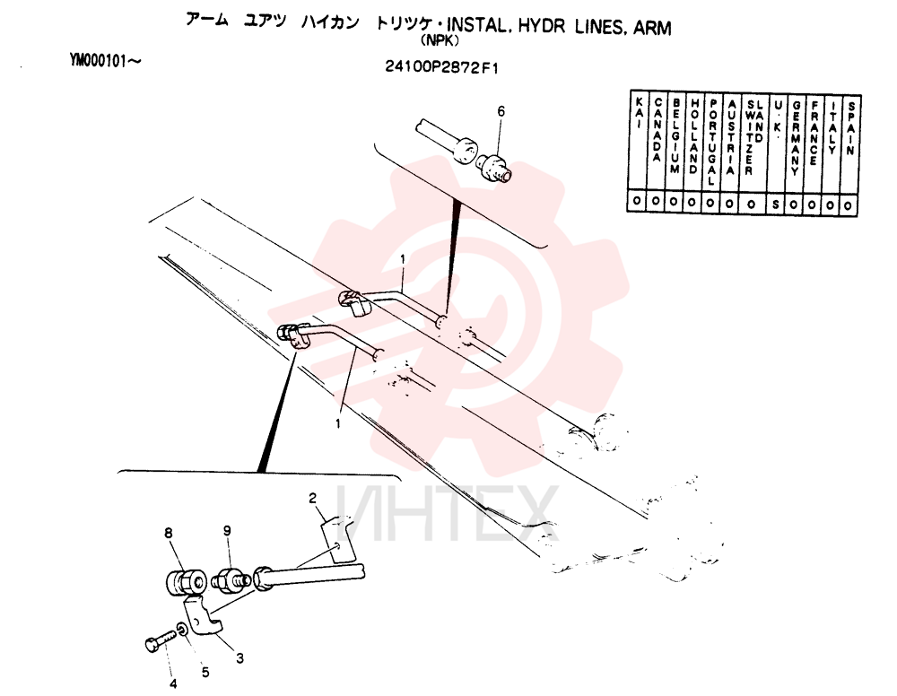 INSTAL, HYDR LINES, ARM 24100P2872F1