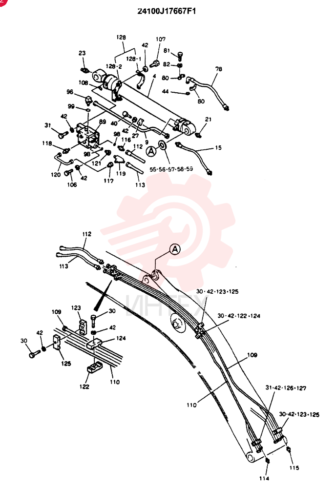 BOOM ASSY 5.15M BOOM & ARM SAFETY 24100J17667F1 (1)