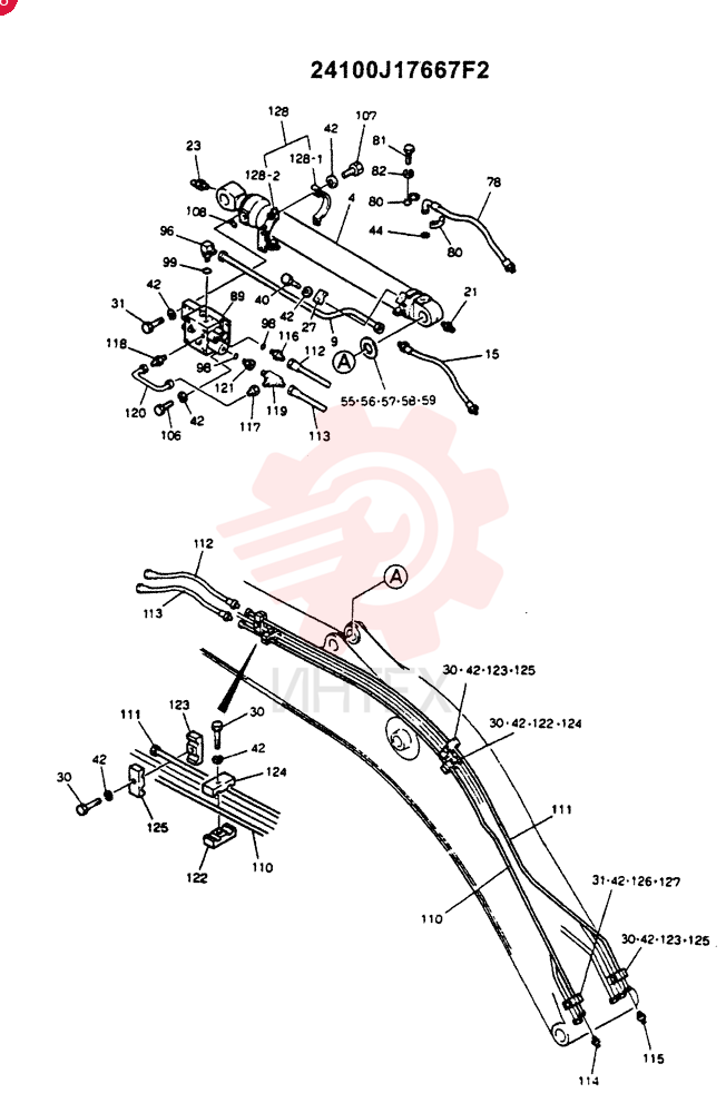 BOOM ASSY 5.15M BORA & BREAKS, BOOM & ARM SAFETY 24100J17667F2 (2)