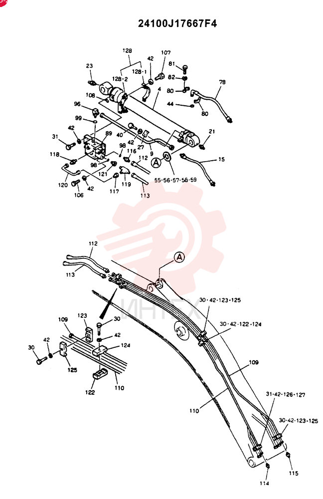 BOOM ASSY 5.15M, EXTRA BOOM & ARM SAFETY 24100J17667F4 (2)
