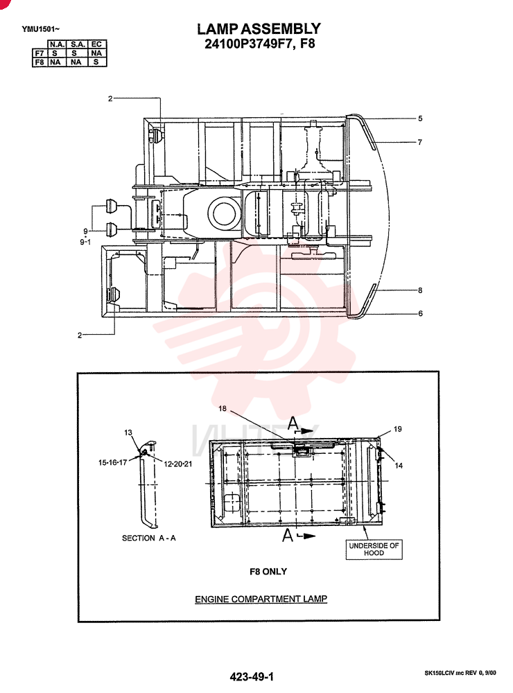 LAMP ASSY (N.A. & S.A.) 24100P3749F7