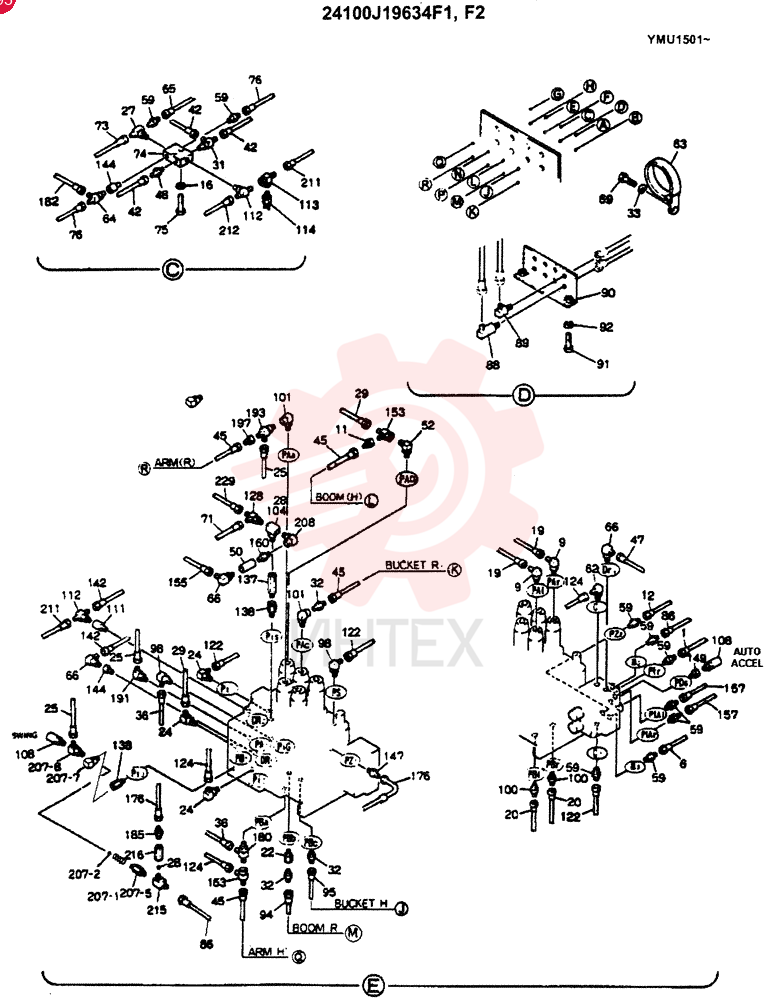 REMOTE CONTROL ASSY (KAI, SA) (BOOM, BOOM & ARM SAFETY), QTY-F1: F1 24100J19634F1 (3)