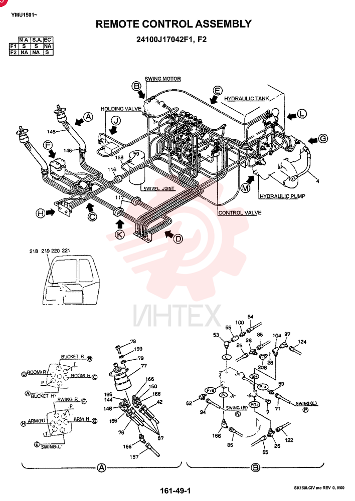 REMOTE CONTROL ASSY (KAI & SA), QTY-F1: F1 24100J17042F1 (1)