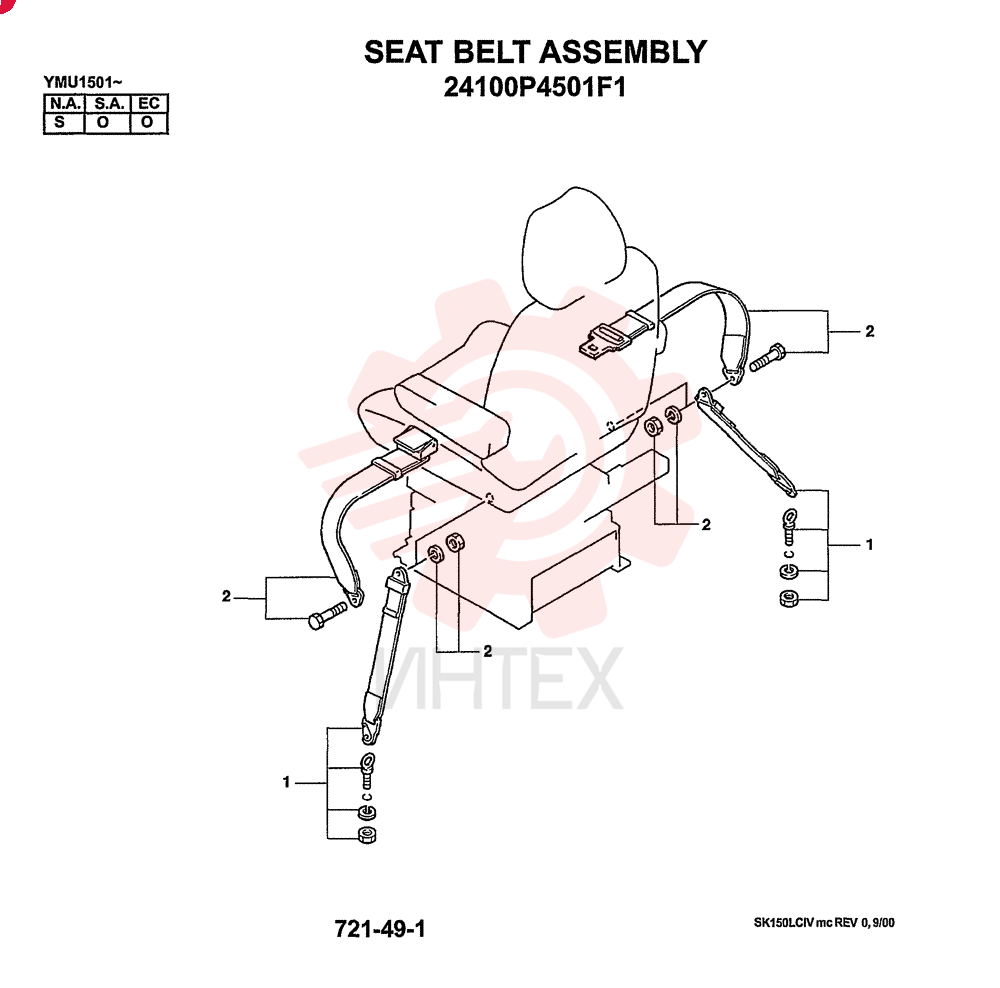 SEAT BELT ASSY.(STD-N.A) 24100P4501F1