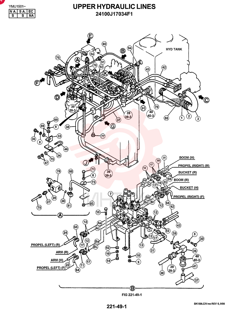 UPPER HYDRAULIC LINES 24100J17034F1 (1)