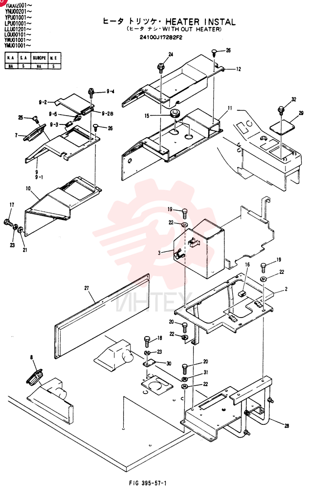 HEATER INSTAL (WITH OUT HEATER) 24100J17282F2
