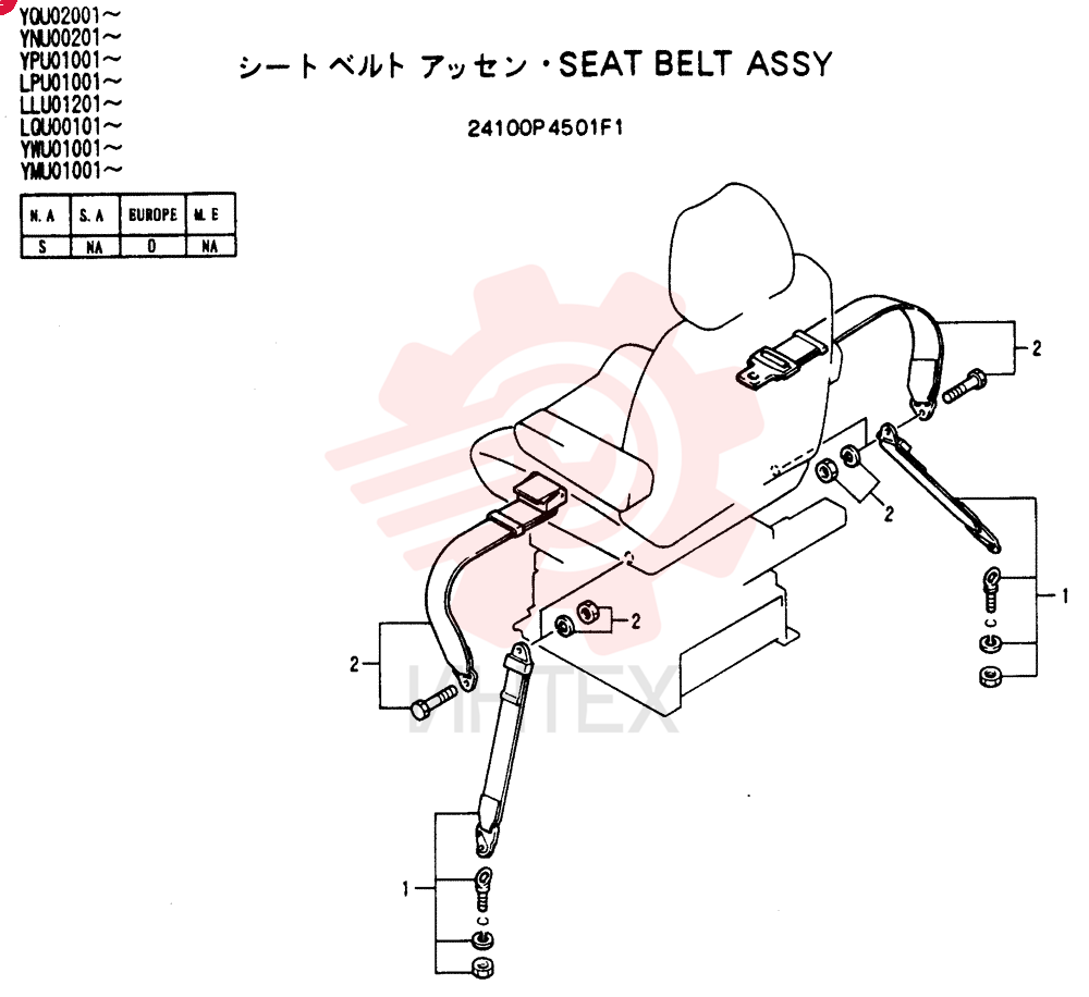 SEAT BELT ASSY 24100P4501F1