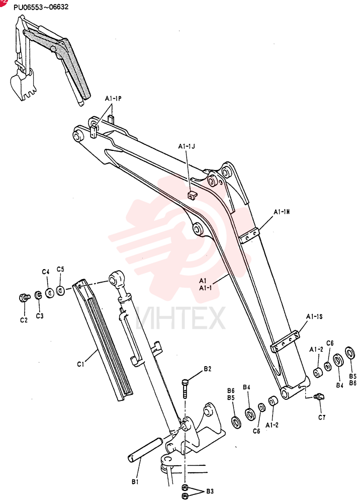 BOOM ASSY (For STD) PU02B00040F1 (2)