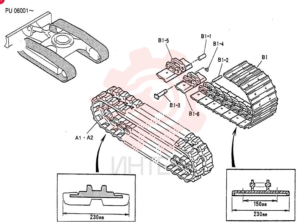 CRAWLER ASSY, RUBBER (For _STD) PU61D00001F1