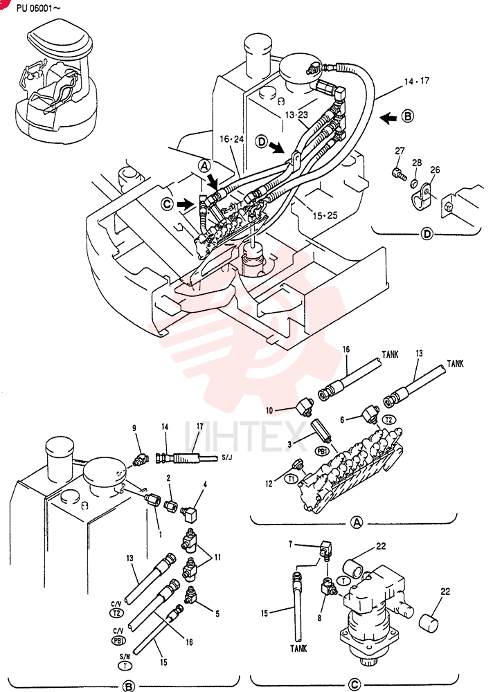 HYD LINES, RETURN PU32H00002F1