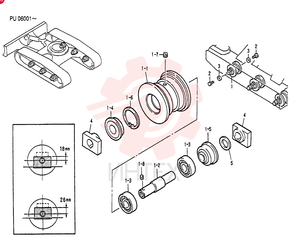 ROLLER ASSY, TRACK PU64D00001F1